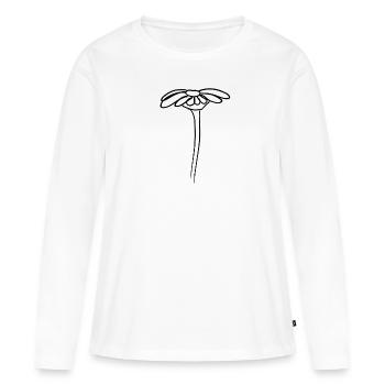 flower symbol plant shape symbol - Women's Premium Organic Long Sleeve Shirt - white - Front - Julia (174cm)