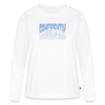 Confidently awkward in blue - Women's Premium Organic Long Sleeve Shirt - white - Front - Julia (174cm)