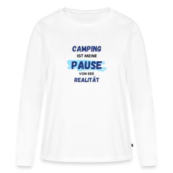 Camping pause - Frauen Premium Bio Langarmshirt - Weiß - Vorne - Julia (174cm)