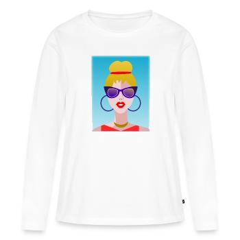 WIFE. DAUGHTER. ADOLESCENT. WOMEN'S DAY - Women's Premium Organic Long Sleeve Shirt - white - Front - Julia (174cm)