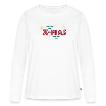 Noël de créature de mer - T-shirt manches longues Premium bio Femme - blanc - Devant - Julia (174cm)