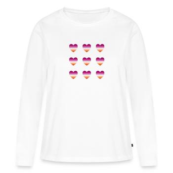 Lesbian hears - Women's Premium Organic Long Sleeve Shirt - white - Front - Julia (174cm)