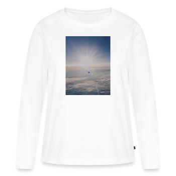 Avion, nuages, liberté illimitée T-shirt - T-shirt manches longues Premium bio Femme - blanc - Devant - Julia (174cm)