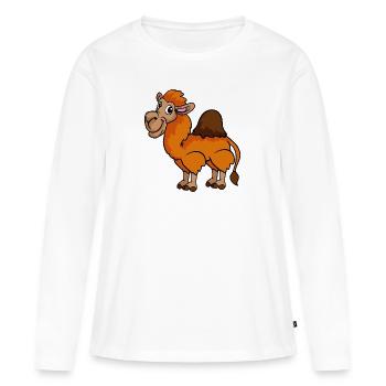 dromadaire - T-shirt manches longues Premium bio Femme - blanc - Devant - Julia (174cm)