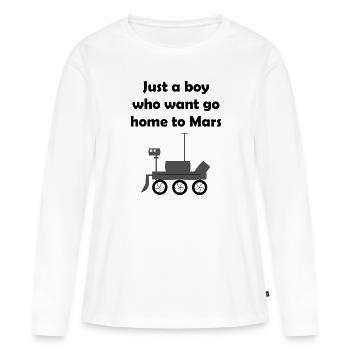 Die Mars Entdecker - Frauen Premium Bio Langarmshirt - Weiß - Vorne - Julia (174cm)