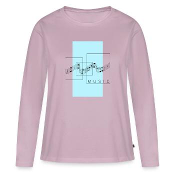 I love music. Music and geometric style. - Women's Premium Organic Long Sleeve Shirt - dusky pink - Front - Julia (174cm)