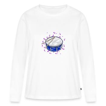 tambour - T-shirt manches longues Premium bio Femme - blanc - Devant - Julia (174cm)