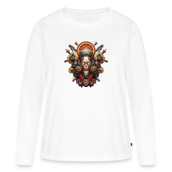 Turbo Atomic 5 - Frauen Premium Bio Langarmshirt - Weiß - Vorne - Julia (174cm)