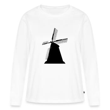 windmill windmill wind turbine windrad25 - Women's Premium Organic Long Sleeve Shirt - white - Front - Julia (174cm)