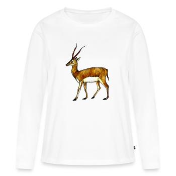 antilope - T-shirt manches longues Premium bio Femme - blanc - Devant - Julia (174cm)