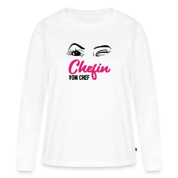 Chefin vom Chef - Geschäftsführer CEO Boss Leiter - Frauen Premium Bio Langarmshirt - Weiß - Vorne - Julia (174cm)