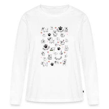 multi bull - Frauen Premium Bio Langarmshirt - Weiß - Vorne - Julia (174cm)