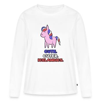 Déclaration islandaise Poney Chevaux islandais Poneys islandais - T-shirt manches longues Premium bio Femme - blanc - Devant - Julia (174cm)