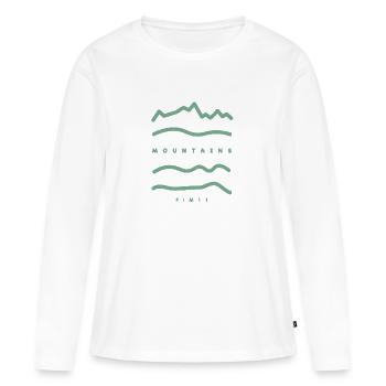 mountains (farbig) - Frauen Premium Bio Langarmshirt - Weiß - Vorne - Julia (174cm)
