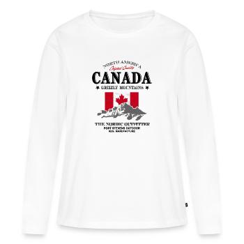 Kanada - Maple Leaf - Canada - T-shirt manches longues Premium bio Femme - blanc - Devant - Julia (174cm)