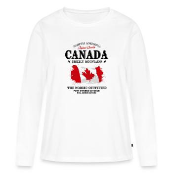Kanada - Maple Leaf - Canada - T-shirt manches longues Premium bio Femme - blanc - Devant - Julia (174cm)