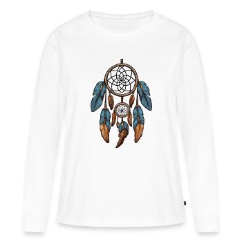 Attrape-rêves - T-shirt manches longues Premium bio Femme - blanc - Devant - Julia (174cm)