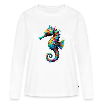 Hippocampe - T-shirt manches longues Premium bio Femme - blanc - Devant - Julia (174cm)