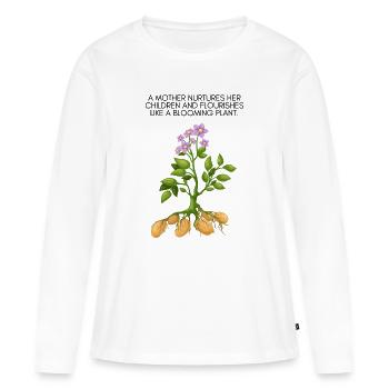 Motif d’arbre en croissance - T-shirt manches longues Premium bio Femme - blanc - Devant - Julia (174cm)