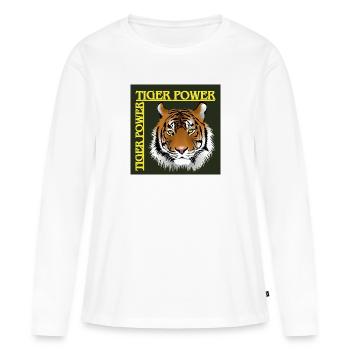 Die Macht des Tigers - Frauen Premium Bio Langarmshirt - Weiß - Vorne - Julia (174cm)