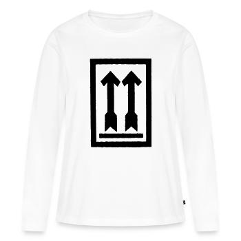 Aufrecht lagern - Frauen Premium Bio Langarmshirt - Weiß - Vorne - Julia (174cm)