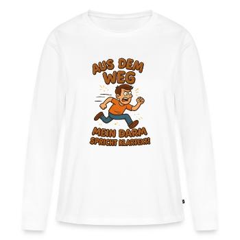 Hors du chemin Toilet Intestines Texte brut - T-shirt manches longues Premium bio Femme - blanc - Devant - Julia (174cm)