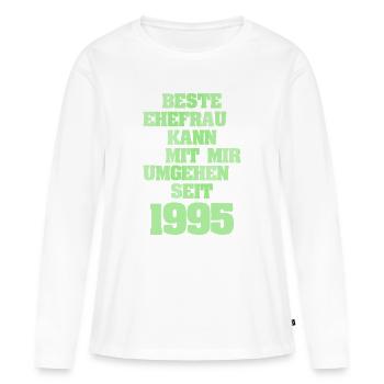 Ehe 1995 - Frauen Premium Bio Langarmshirt - Weiß - Vorne - Julia (174cm)
