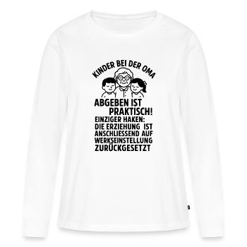 oma kinder erziehung - Frauen Premium Bio Langarmshirt - Weiß - Vorne - Julia (174cm)