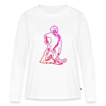Thème puriste du floorball - T-shirt manches longues Premium bio Femme - blanc - Devant - Julia (174cm)