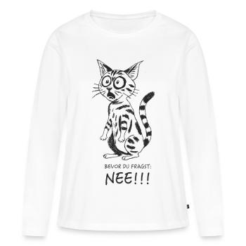 Bevor Du fragst.. - Frauen Premium Bio Langarmshirt - Weiß - Vorne - Julia (174cm)