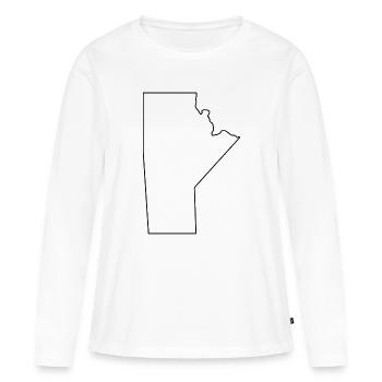 Carte générale du Manitoba - T-shirt manches longues Premium bio Femme - blanc - Devant - Julia (174cm)
