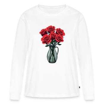 Rote Rosen - Frauen Premium Bio Langarmshirt - Weiß - Vorne - Julia (174cm)