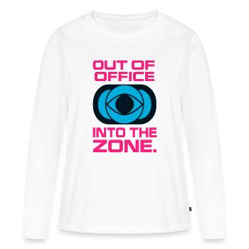 Hors Bureau Concentration Zone Travail - T-shirt manches longues Premium bio Femme - blanc - Devant - Julia (174cm)