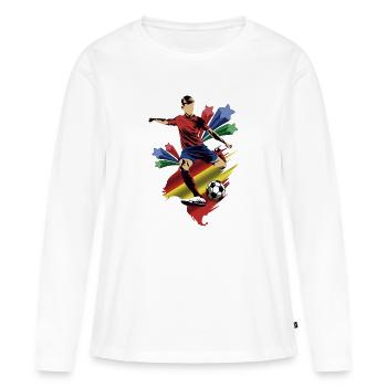 Espagne - Espagne - Drapeaux - T-shirt manches longues Premium bio Femme - blanc - Devant - Julia (174cm)
