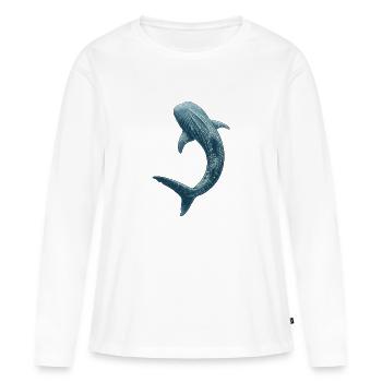 Art détaillé de la vie marine du requin-baleine - T-shirt manches longues Premium bio Femme - blanc - Devant - Julia (174cm)