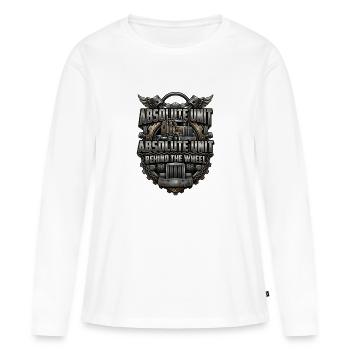 Unité absolue au volant - T-shirt manches longues Premium bio Femme - blanc - Devant - Julia (174cm)