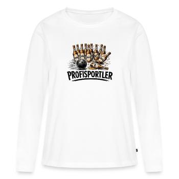 ProfiSportler Bier Bowling - Frauen Premium Bio Langarmshirt - Weiß - Vorne - Julia (174cm)