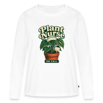 Plant Nurse On Call, Plant Nursery Indoor, Anthuri - Women's Premium Organic Long Sleeve Shirt - white - Front - Julia (174cm)
