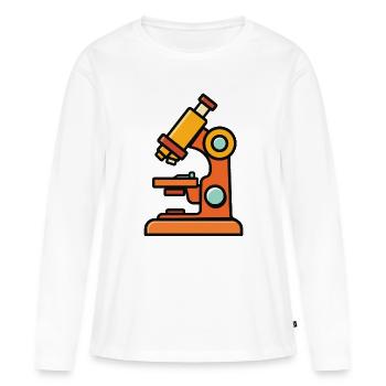Illustration au microscope pour l’aventure en laboratoire - T-shirt manches longues Premium bio Femme - blanc - Devant - Julia (174cm)