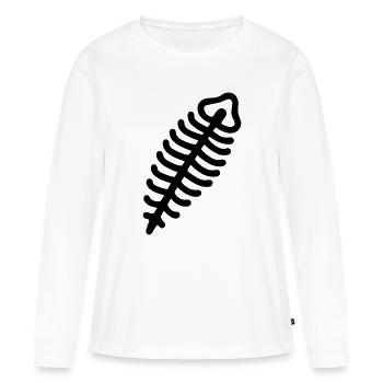 Fossil - Frauen Premium Bio Langarmshirt - Weiß - Vorne - Julia (174cm)