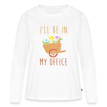 Botaniste - T-shirt manches longues Premium bio Femme - blanc - Devant - Julia (174cm)