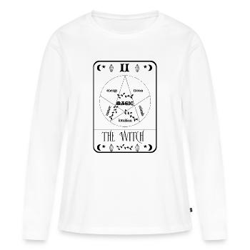 Die Hexe - Frauen Premium Bio Langarmshirt - Weiß - Vorne - Julia (174cm)