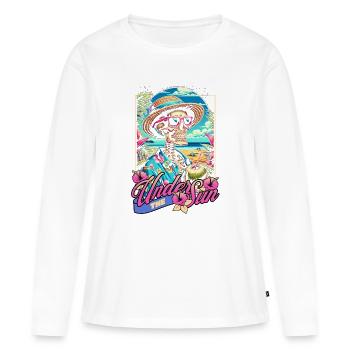 Under The Sun Skull Strand Sommer Geschenk - Frauen Premium Bio Langarmshirt - Weiß - Vorne - Julia (174cm)