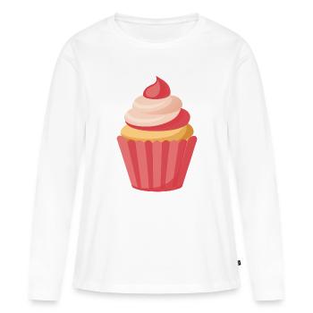 Cupcake - T-shirt manches longues Premium bio Femme - blanc - Devant - Julia (174cm)