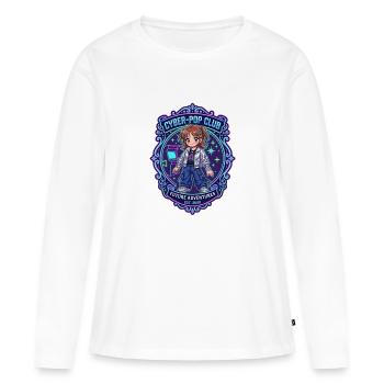 Fille cyber-pop dans le style Y2K et anime - T-shirt manches longues Premium bio Femme - blanc - Devant - Julia (174cm)