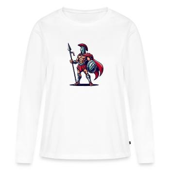 Spartiates - T-shirt manches longues Premium bio Femme - blanc - Devant - Julia (174cm)