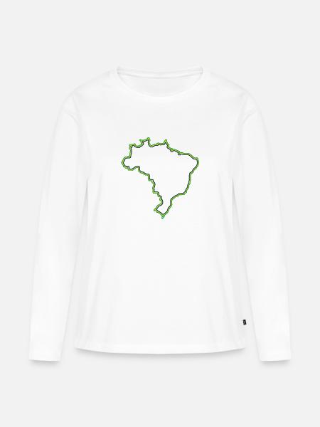 Brasilien - Frauen Premium Bio Langarmshirt - Weiß