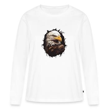 Bald Eagle Portrait - Women's Premium Organic Long Sleeve Shirt - white - Front - Julia (174cm)