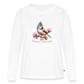 Haubenmeise - Frauen Premium Bio Langarmshirt - Weiß - Vorne - Julia (174cm)