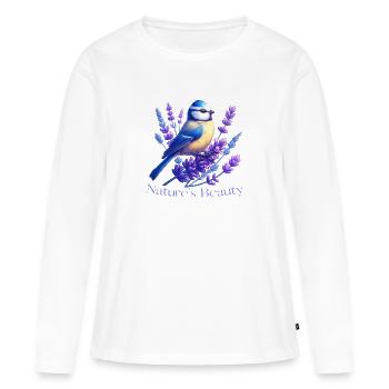 Blaumeise Nature's Beauty - Frauen Premium Bio Langarmshirt - Weiß - Vorne - Julia (174cm)